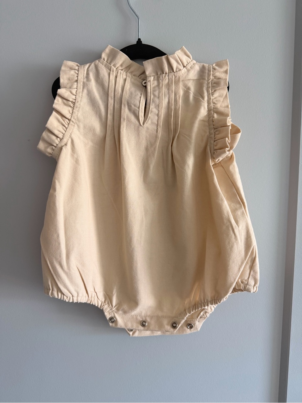 Classic Cream Ruffled Baby One-Piece Romper - Picture 2 of 2